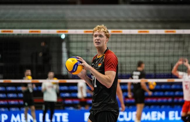 Brand Tobias (GER) in action during 2025 FIPAV Cup Men - Turkiye vs Germany, International volleyball match in Turin, Italy, August 31 2025  Copyright: xSilvanoxMarcoxCesario IPAxSportx xipa-agency.netx xx IPA_63770740 IPA_Agency_IPA63770740