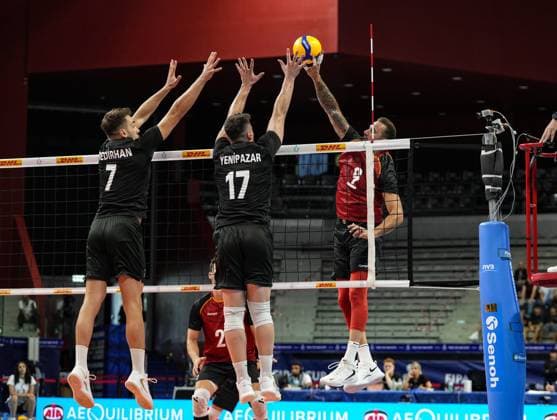 Grozer Gyorgy (GER) in action during 2025 FIPAV Cup Men - Turkiye vs Germany, International volleyball match in Turin, Italy, August 31 2025  Copyright: xSilvanoxMarcoxCesario IPAxSportx xipa-agency.netx xx IPA_63770820 IPA_Agency_IPA63770820