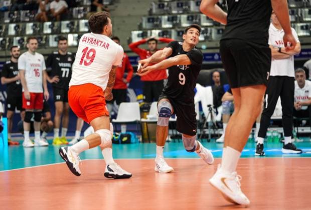 Mandiraci Efe (TUR) in action during 2025 FIPAV Cup Men - Turkiye vs Germany, International volleyball match in Turin, Italy, August 31 2025  Copyright: xSilvanoxMarcoxCesario IPAxSportx xipa-agency.netx xx IPA_63770827 IPA_Agency_IPA63770827