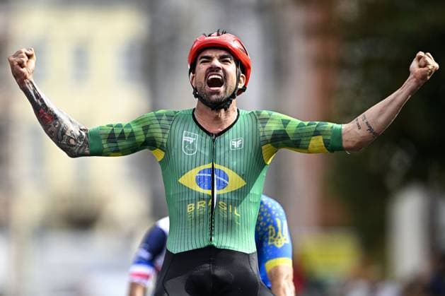 Brazil Lauro Cesar Mouro Chaman (MC5) wins the UCI Para-cycling Road World Championships, Sunday 31 August 2025, in Ronse. The UCI Para-Cycling Road World Championships take place from 28 to 31 Augustus in Ronse. JASPERxJACOBS  x132947285x