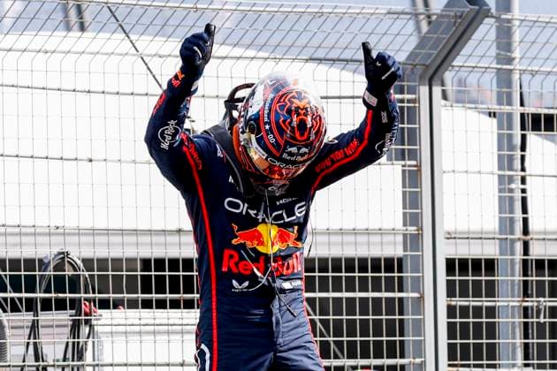 finished P2 Max Verstappen of the Netherlands and Oracle Red Bull Racing celebrates during the Formula 1 Heineken Dutch Grand Prix 2025 on Day 3 at Circuit Zandvoort on August 31, 2025 in Zandvoort, Netherlands Photo by Marcel ter Bals DeFodi Images
