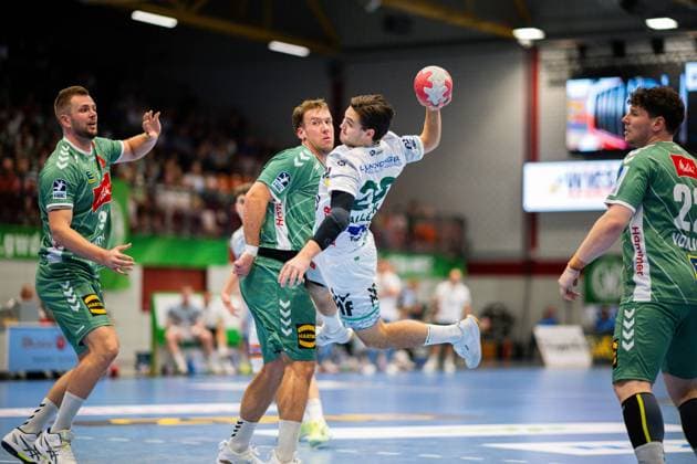 31 08 2025 Handball, 2025 2026, 1 Bundesliga, 1 Matchday, GWD Minden Frisch auf Göppingen M Ludvig Hallbaeck Göppingen