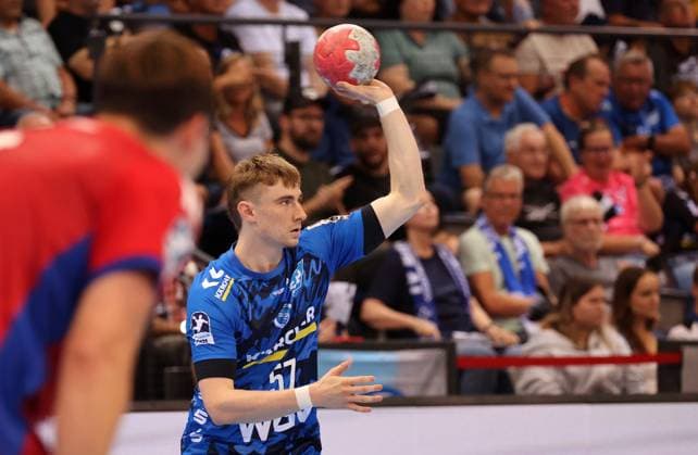 31 08 2025, Germany, Stuttgart, Handball Bundesliga season 2025 2026, TVB Stuttgart vs Hamburger SV, Jacob Nigg TVB