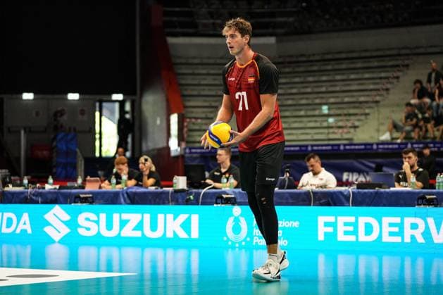 VOLLEY - Internazionali - 2025 FIPAV Cup Men - Turkiye vs Germany Krick Tobias (GER) in action during 2025 FPhoto by IPA ABACAPRESS.COMV Cup Men - Turkiye vs Germany, International volleyball match in Turin, Italy, August 31 2025 Turin Italy  Copyright: xIPAxSport ABACAx