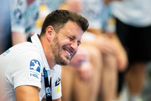 31 08 2025 Handball, 2025 2026, 1 Bundesliga, 1 Matchday, GWD Minden Frisch auf Göppingen Ben Matschke Coach Göppingen