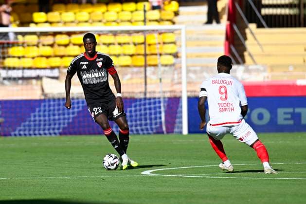 FOOTBALL : AS Monaco VS RC Strasbourg Alsace - Ligue 1 Mcdonald s - 31 08 2025 Mamadou Sarr (RC Strasbourg) - Ligue 1 Mcdonald s match between AS Monaco and Racing Club de Strasbourg Alsace on August 31, 2025 at the Louis II Stadium in Monaco. MonacoMonaco  Copyright: xWilliamxCannarellax