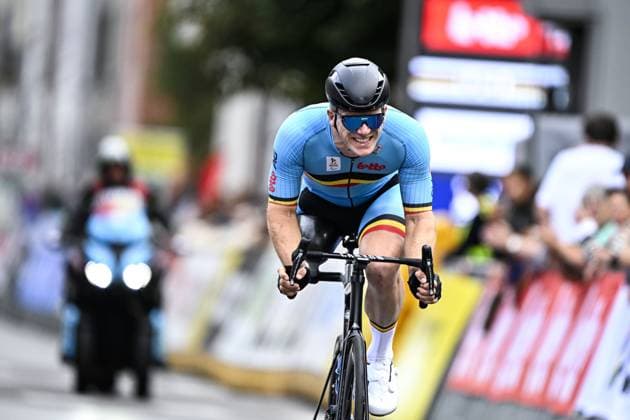 Belgium Ewoud Vromant (MC2) pictured in action during the UCI Para-cycling Road World Championships, Sunday 31 August 2025, in Ronse. The UCI Para-Cycling Road World Championships take place from 28 to 31 Augustus in Ronse. JASPERxJACOBS  x132959816x