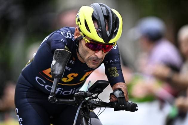 Spain Ricardo Ten (MC1) pictured in action during the UCI Para-cycling Road World Championships, Sunday 31 August 2025, in Ronse. The UCI Para-Cycling Road World Championships take place from 28 to 31 Augustus in Ronse. JASPERxJACOBS  x132959986x