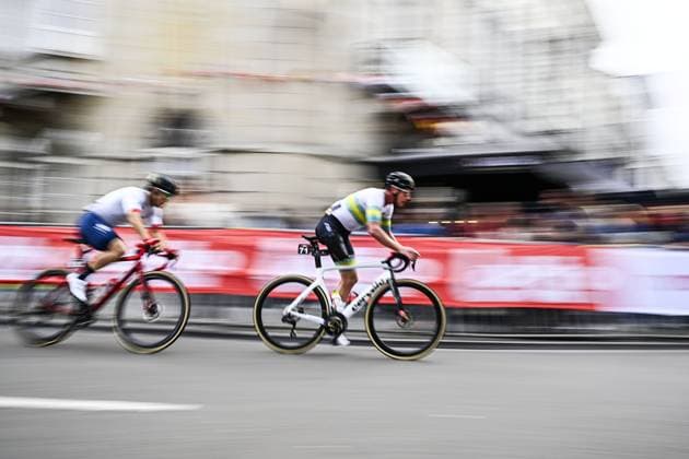 Australia Darren Hicks (MC2) pictured in action during the UCI Para-cycling Road World Championships, Sunday 31 August 2025, in Ronse. The UCI Para-Cycling Road World Championships take place from 28 to 31 Augustus in Ronse. JASPERxJACOBS  x132960955x