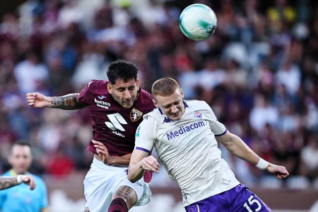 Cm Torino 31 08 2025 - campionato di calcio serie A Torino-Fiorentina foto Cristiano Mazzi Image nella foto: Guillermo Maripan-Pietro Comuzzo 