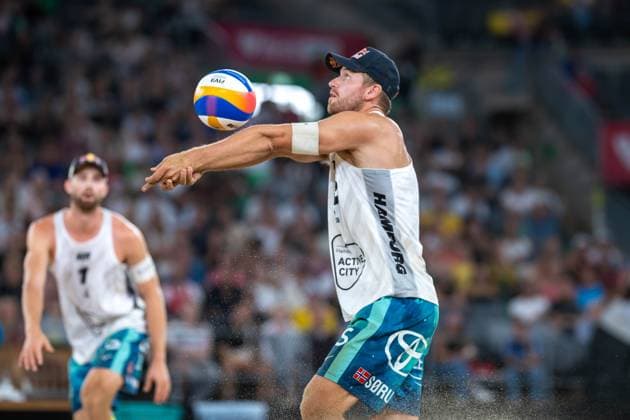 Beach Pro Tour Elite 16 Hamburg, 31 08 2025 Christian Sandlie Sorum Player 2, NOR Beach Pro Tour Elite 16 Hamburg on 31 08 2025 Copyright: xBEAUTIFULxSPORTS PeterxWeberx