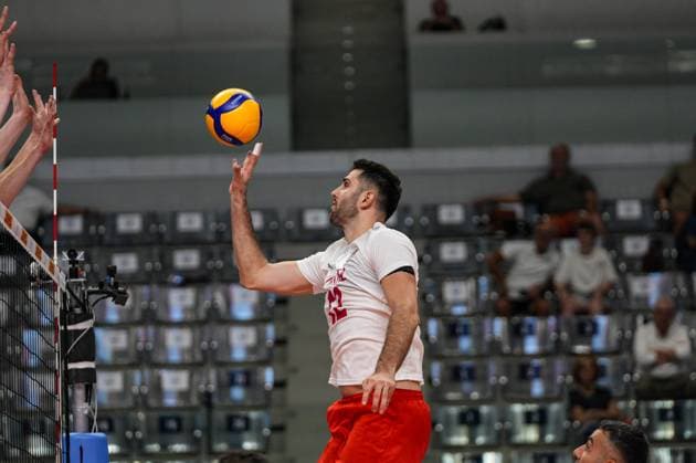 Lagumdzija Adis (TUR) in action during 2025 FIPAV Cup Men - Holland vs Turkiye, International volleyball match in Turin, Italy, August 30 2025  Copyright: xSilvanoxMarcoxCesario IPAxSportx xipa-agency.netx xx IPA_63781299 IPA_Agency_IPA63781299