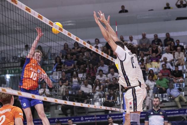 10 Tom Koops (Dutch national volleyball team) during 2025 FIPAV Cup Men - Italy vs Holland, International volleyball match in Turin, Italy, August 31 2025  Copyright: xNorbertoxMaccagno IPAxSportx xipa-agency.netx xx IPA_63782167 IPA_Agency_IPA63782167