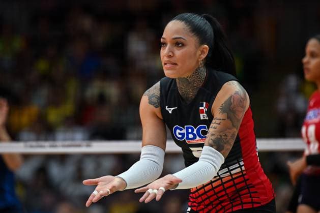 Brazil v Dominican Republic - FIVB Women’s World Volleyball Championship BANGKOK, THAILAND - AUGUST 31: Brenda Castillo (5) of Dominican Republic during the FIVB Women s World Volleyball Championship match between Brazil and Dominican Republic at Huamark Indoor Stadium in Bangkok, Thailand on August 31, 2025. Mustafa Hatipoglu Anadolu Bangkok Thailand. Editorial use only. Please get in touch for any other usage.  Copyright: x2025xAnadoluxMustafaxHatipoglux