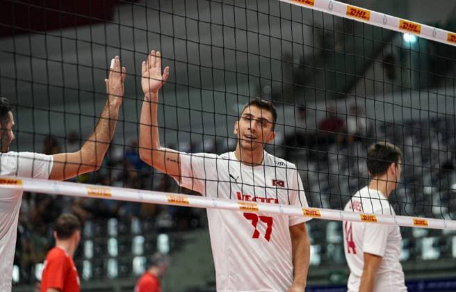VOLLEY - Internazionali - 2025 FIPAV Cup Men - Holland vs Turkiye Savas Kaplan Ygit (TUR) in action during 2025 FPhoto by IPA ABACAPRESS.COMV Cup Men - Holland vs Turkiye, International volleyball match in Turin, Italy, August 30 2025 Turin Italy  Copyright: xIPAxSport ABACAx