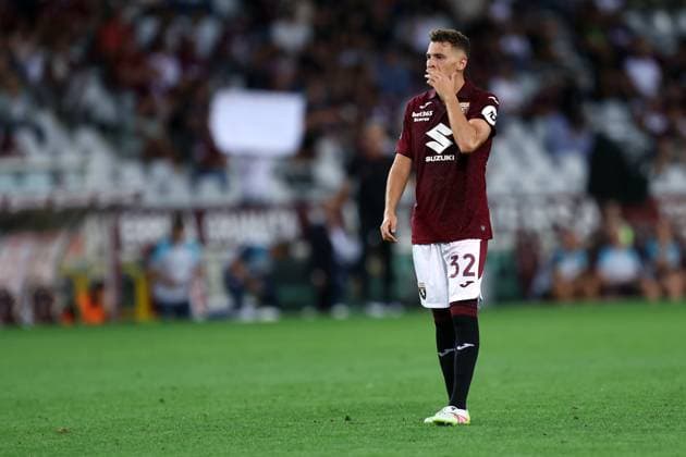 Kristjan Asllani (Torino Fc) looks on, Serie A, Torino FC v ACF Fiorentina, Olimpico, August 31, 2025, Turin, Italy.