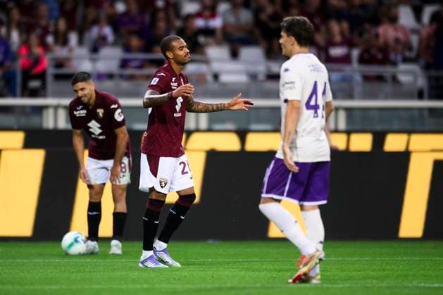 Torino FC v ACF Fiorentina - Serie A Giovanni Simeone of Torino FC and Cyril Ngonge of Torino FC look dejecte during the Serie A football match between Torino FC and ACF Fiorentina. Turin Italy Copyright: xNicolòxCampox