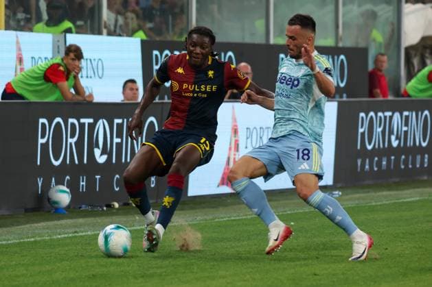 Serie A, Day 2, 31-08-2023, Genova, Stadio Ferraris, Genoa - Juventus, in the photo: Norton-Cuffy and Kostic  Copyright: xGabrielexSiri IPAxSportx xipa-agency.netx xx IPA_63786664 IPA_Agency_IPA63786664
