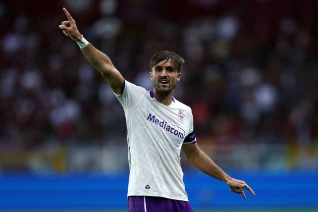 Torino Fc - ACF Fiorentina Luca Ranieri of Acf Fiorentina gestures during the Serie A match beetween Torino Fc and ACF Fiorentina at Stadio Olimpico on August 31, 2025 in Turin, Italy . Torino Stadio Olimpico Italy Copyright: xMarcoxCanonierox