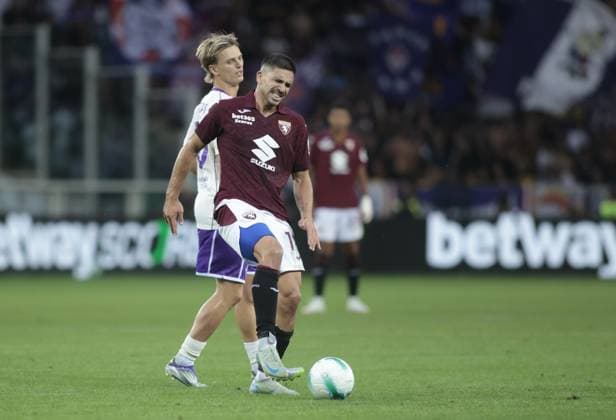 Giovanni Simeone of Torino FC during the Italian Serie A, 2025 26 season, football match between Torino FC and ACF Fiorentina on 31 August 2025 at Stadio Olimpico Grande Torino, Turin, Italy. Photo Nderim Kaceli  Copyright: xNderimxKaceli IPAxSportx xipa-agency.netx xx IPA_63787078 IPA_Agency_IPA63787078
