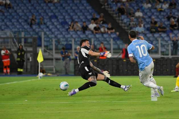 Lazio™s Mattia Zaccagni goal 2-0 during the Serie A Enilive soccer match between SS Lazio and Hellas Verona at the Rome s Olympic stadium, Italy - Sunday, August 31, 2025. - Soccer.  Copyright: xFabrizioxCorradetti LaPressex