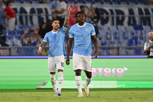 Mattia Zaccagni of S.S. Lazio celebrates after scoring the goal of 2-0 during the 2nd day of the Serie A Championship between S.S. Lazio and Hellas Verona F.C. at the Olympic Stadium on August 31, 2025 in Rome, Italy.  Copyright: xDomenicoxCippitelli IPAxSportx xipa-agency.netx xx IPA_63788769 IPA_Agency_IPA63788769
