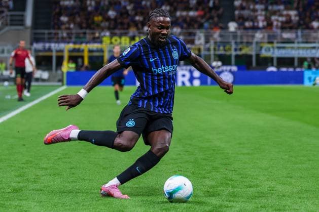 Marcus Thuram of FC Internazionale seen in action during Serie A 2025 26 football match between FC Internazionale and Udinese Calcio at San Siro Stadium  Copyright: xFabrizioxCarabelli IPAxSportx xipa-agency.netx xx IPA_63788902 IPA_Agency_IPA63788902