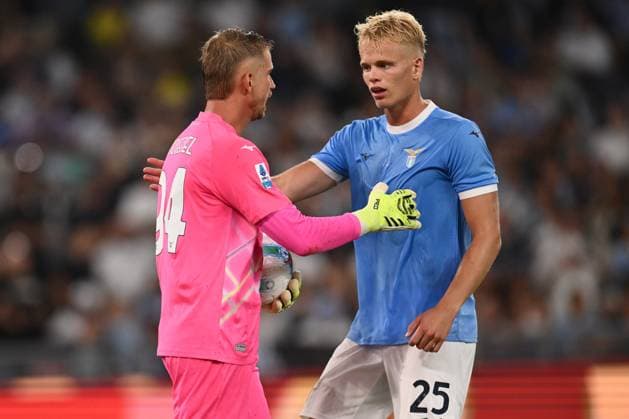 Ivan Provedel of S.S. Lazio and Oliver Provstgaard of S.S. Lazio participates in the 2nd day of the Serie A Championship between S.S. Lazio and Hellas Verona F.C. at the Olympic Stadium on August 31, 2025 in Rome, Italy.  Copyright: xDomenicoxCippitelli IPAxSportx xipa-agency.netx xx IPA_63789557 IPA_Agency_IPA63789557