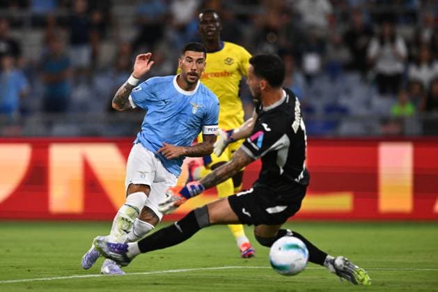 As Roma 31 08 2025 - campionato di calcio serie A Lazio-Hellas Verona foto Antonello Sammarco Image nella foto: gol Mattia Zaccagni 