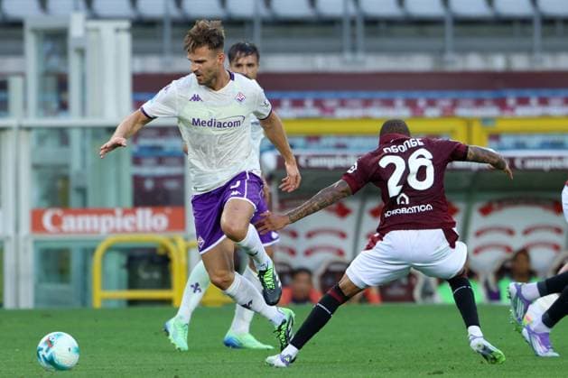 MARIN PONGRACIC, Fiorentina, Serie A, 2025-26, Torino vs Fiorentina 0-0, 31-08-2025, Contrasto, Action SERIE A 2025-26 TORINO-FIORENTINA 0-0