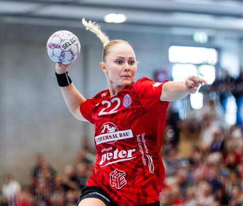 31 08 2025, GER, Handball, Women, Season 2025 2026, Alsco 1 Bl, 1 Matchday, Thueringer HC SV Union Halle Neustadt Wildcats Rikke Hoffbeck Petersen Thueringer HC,22 99947 Bad Langensalza Salza Halle Sporthalle Mehrz Thüringen Germany