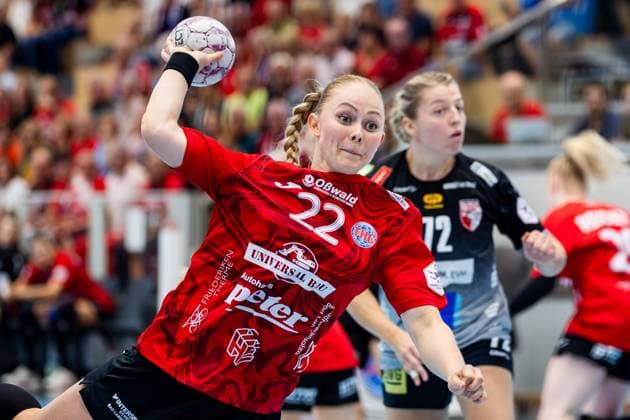 31 08 2025, GER, Handball, Women, Season 2025 2026, Alsco 1 Bl, 1 Matchday, Thueringer HC SV Union Halle Neustadt Wildcats Rikke Hoffbeck Petersen Thueringer HC,22 99947 Bad Langensalza Salza Halle Sporthalle Mehrz Thüringen Germany