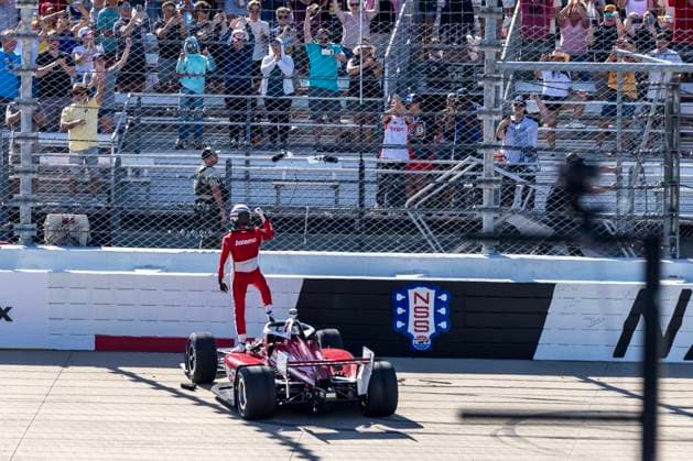 August 31, 2025, Lebanon, Tn, USA: IndyCar, Indy Car, IRL, USA Series driver, JOSEF NEWGARDEN (2) (USA) of Nashville, TN, wins the Borchetta Bourbon Music City Grand Prix at Nashville Superspeedway in LEBANON, TN. Lebanon USA - ZUMAa161 20250831_aaa_a161_031 Copyright: xWalterxG.xArcexSr.x