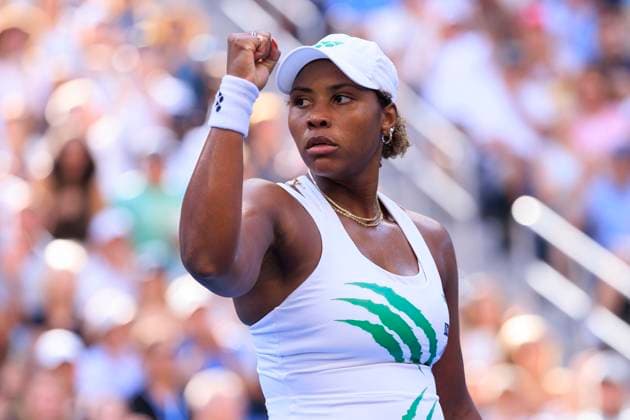 August 31, 2025, Flushing Meadows, New York, USA: Taylor Townsend reacts after winning a point in the tiebreaker during a match against Barbora Krejcikova on Day 8 of the 2025 US Open at USTA Billie Jean King National Tennis Center on Sunday August 31, 2025 in the Flushing neighborhood of the Queens borough of New York City. JAVIER ROJAS PI Flushing Meadows USA - ZUMAp124 20250831_zaa_p124_103 Copyright: xJavierxRojasx