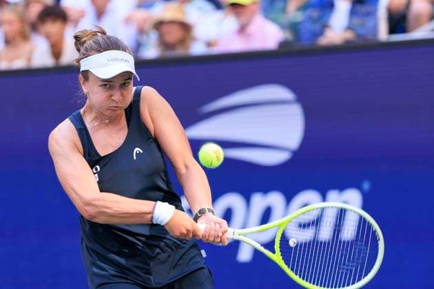 August 31, 2025, Flushing Meadows, New York, USA: Barbora Krejcikova hits a double backhand return during a match against Taylor Townsend on Day 8 of the 2025 US Open at USTA Billie Jean King National Tennis Center on Sunday August 31, 2025 in the Flushing neighborhood of the Queens borough of New York City. JAVIER ROJAS PI Flushing Meadows USA - ZUMAp124 20250831_zaa_p124_106 Copyright: xJavierxRojasx