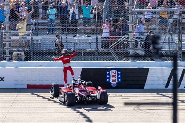 August 31, 2025, Lebanon, Tn, USA: IndyCar, Indy Car, IRL, USA Series driver, JOSEF NEWGARDEN (2) (USA) of Nashville, TN, wins the Borchetta Bourbon Music City Grand Prix at Nashville Superspeedway in LEBANON, TN. Lebanon USA - ZUMAa161 20250831_aaa_a161_018 Copyright: xWalterxG.xArcexSr.x