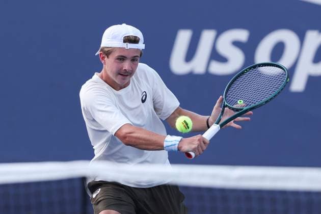 Flynn Thomas SUI , Boys Singles, Boys Singles, US Open Championships 2023, USTA Billie Jean King National Tennis Center, Flushing Meadows, New York, USA Copyright: xJuergenxHasenkopfx