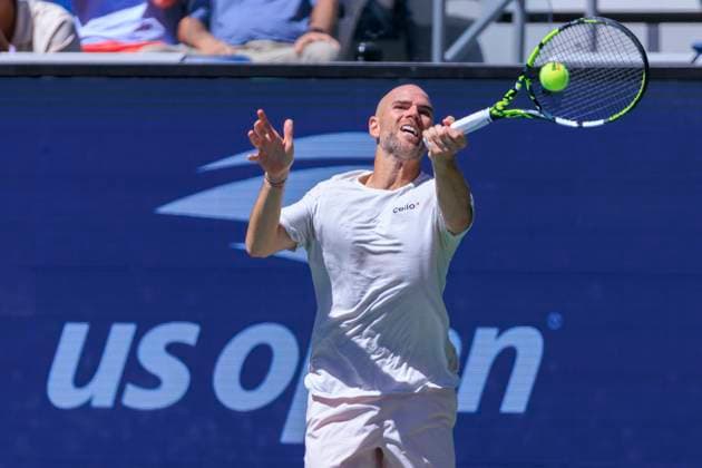 August 31, 2025, Flushing Meadows, New York, USA: Adrian Mannarino hits a forehand return during a match against Jiri Lehecka on Day 8 of the 2025 US Open at USTA Billie Jean King National Tennis Center on Sunday August 31, 2025 in the Flushing neighborhood of the Queens borough of New York City. JAVIER ROJAS PI Flushing Meadows USA - ZUMAp124 20250831_zaa_p124_019 Copyright: xJavierxRojasx