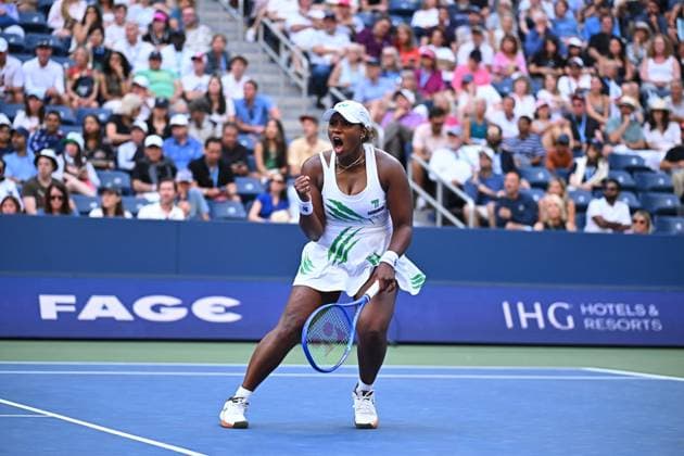 US Open - Fourth Round Taylor Townsend (USA) during her fourth round match at the 2025 US Open at Billie Jean National Tennis Center in New York City, NY, USA, on August 31, 2025. Photo by Corinne Dubreuil ABACAPRESS.COM New York City United States  Copyright: xDubreuilxCorinne ABACAx