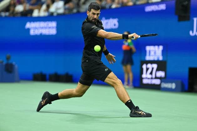 US Open - Fourth Round Novak Djokovic (SRB) during his fourth round match at the 2025 US Open at Billie Jean National Tennis Center in New York City, NY, USA, on August 31, 2025. Photo by Corinne Dubreuil ABACAPRESS.COM New York City United States  Copyright: xDubreuilxCorinne ABACAx