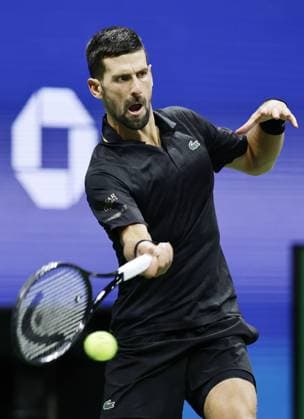 Tennis: U.S. Open Novak Djokovic of Serbia plays against Jan-Lennard Struff of Germany in the men s singles fourth round at the U.S. Open tennis championships in New York on Aug. 31, 2025.  A14AA0004808573P