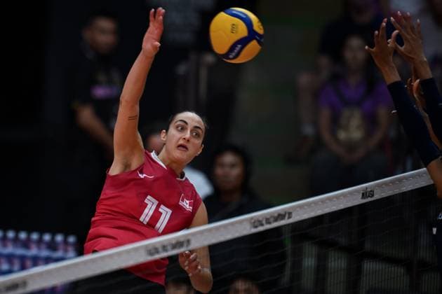 US v Canada - FIVB Women’s World Volleyball Championship BANGKOK, THAILAND - SEPTEMBER 01: Andrea Mitrovic (11) of Canada in action during the FIVB Women s World Volleyball Championship match between US and Canada at Huamark Indoor Stadium in Bangkok, Thailand on September, 2025. Mustafa Hatipoglu Anadolu Banghok Thailand. Editorial use only. Please get in touch for any other usage.  Copyright: x2025xAnadoluxMustafaxHatipoglux