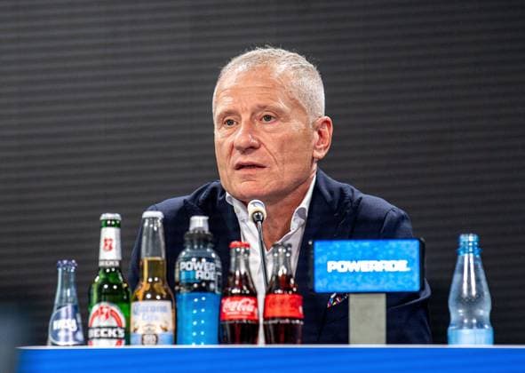 Football, Men, Season 2025 26, 2 Bundesliga, Hertha BSC, Press conference for the presentation of the new managing director, in the picture managing director Dr Peter Görlich Hertha BSC , 01 09 2025, Copyright: xSebastianxRäppold MatthiasxKochx