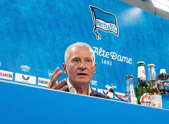 Football, Men, Season 2025 26, 2 Bundesliga, Hertha BSC, Press conference for the presentation of the new managing director, in the picture managing director Dr Peter Görlich Hertha BSC , 01 09 2025, Copyright: xSebastianxRäppold MatthiasxKochx