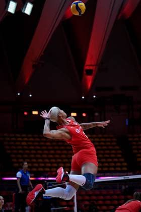 Turkiye v Slovenia - FIVB Women’s World Volleyball Championship BANGKOK, THAILAND - SEPTEMBER 01: Melissa Teresa Vargas (4) in action during the FIVB Women’s World Volleyball Championship match between Turkiye and Slovenia at Huamark Indoor Stadium in Bangkok, Thailand, on September 01, 2025. Mustafa Hatipoglu Anadolu Banghok Thailand. Editorial use only. Please get in touch for any other usage.  Copyright: x2025xAnadoluxMustafaxHatipoglux
