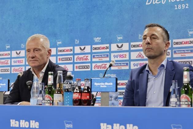 Germany, Berlin, Sportpark, GER, 2 FBL, Hertha BSC, Press Conference Presentation of Managing Director Dr. Peter Görlich, Photo Managing Director Dr. Peter Görlich, Ralf Huschen Managing Director Hertha BSC