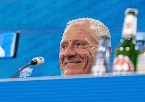 Football, Men, Season 2025 26, 2 Bundesliga, Hertha BSC, Press conference for the presentation of the new managing director, in the picture managing director Dr Peter Görlich Hertha BSC , 01 09 2025, Copyright: xSebastianxRäppold MatthiasxKochx