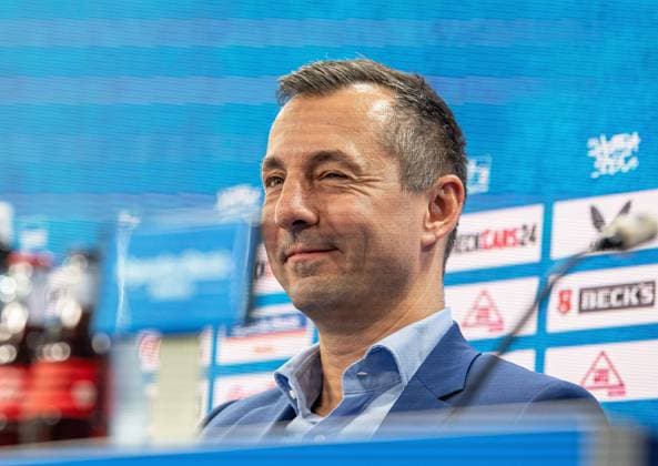 Football, Men, Season 2025 26, 2 Bundesliga, Hertha BSC, Press conference for the presentation of the new managing director, in the picture managing director Ralf Huschen Hertha BSC , 01 09 2025, Copyright: xSebastianxRäppold MatthiasxKochx