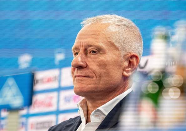 Football, Men, Season 2025 26, 2 Bundesliga, Hertha BSC, Press conference for the presentation of the new managing director, in the picture managing director Dr Peter Görlich Hertha BSC , 01 09 2025, Copyright: xSebastianxRäppold MatthiasxKochx