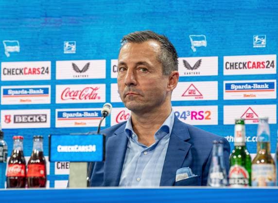 Football, Men, Season 2025 26, 2 Bundesliga, Hertha BSC, Press conference for the presentation of the new managing director, in the picture managing director Ralf Huschen Hertha BSC , 01 09 2025, Copyright: xSebastianxRäppold MatthiasxKochx